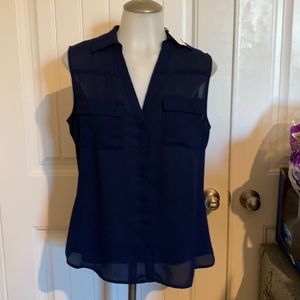 Sleeveless button front blouse